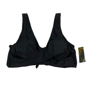 BIKINX Bikini Top Women XL Black Comfortable Fit Back Tie Swimwear